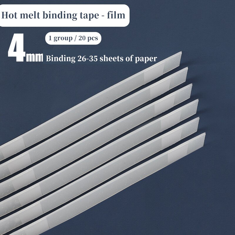Melt Bindung Maschine Kleber Streifen 2-36mm Klebebindung Maschine Film Vertrag Bieten Umschlag Dichtung Büro Bindung liefert: 4mm-20 pieces