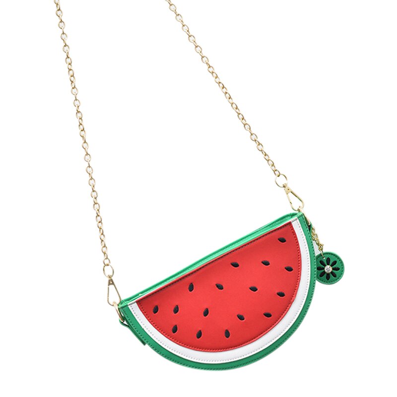 Moda feminina bolsas de frutas melancia/laranja bolsa de ombro sacos de couro do plutônio crossbody saco laides messenger bags bolsa feminina: watermelon