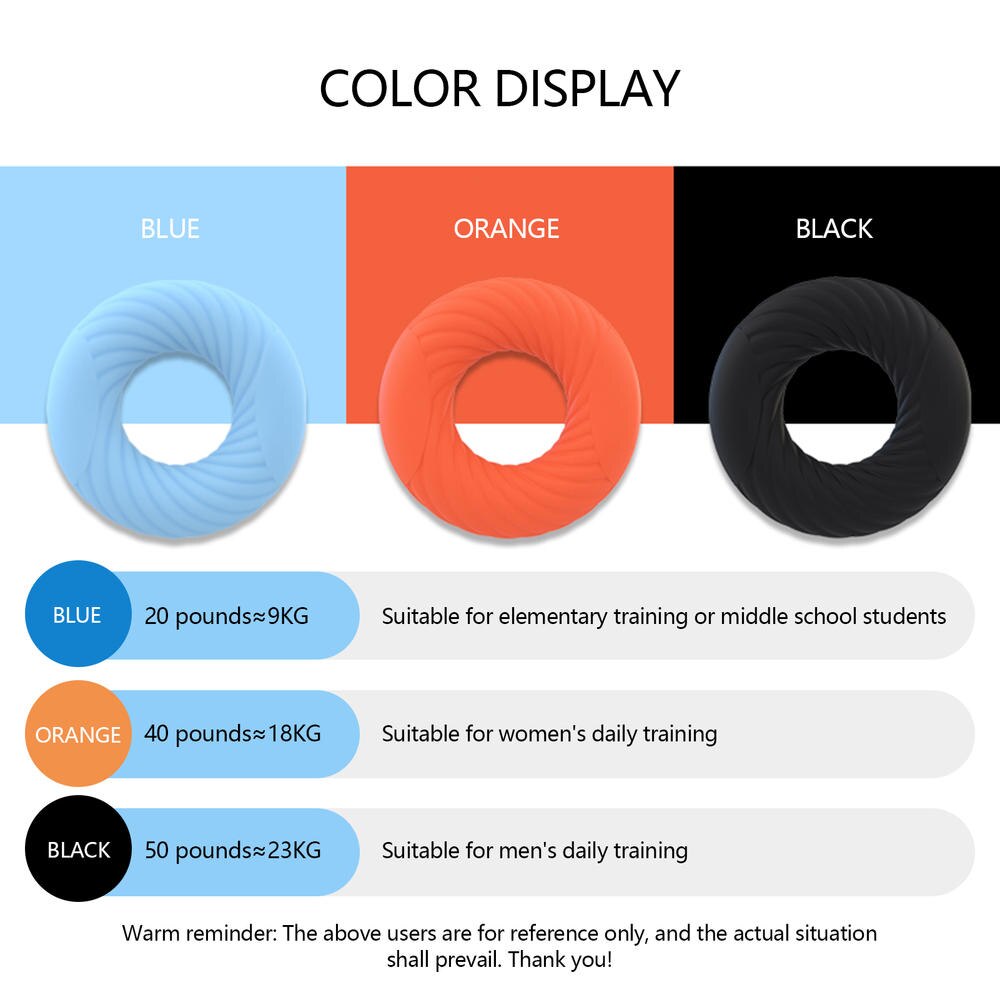 Silicone Hand Finger Gripper Resistance Band Clamp Ring Wrist Stretcher Finger Forearm Trainer Carpal Expander for Exercise Pow