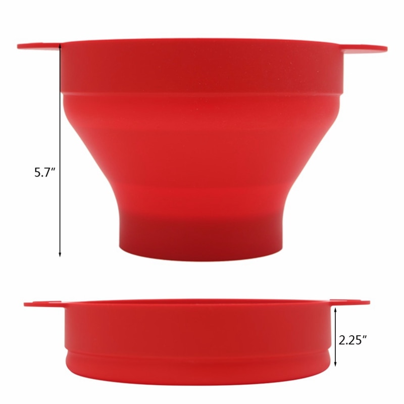 Microwave Popcorn Popper Collapsible Silicone Bowl with Lid and Handles