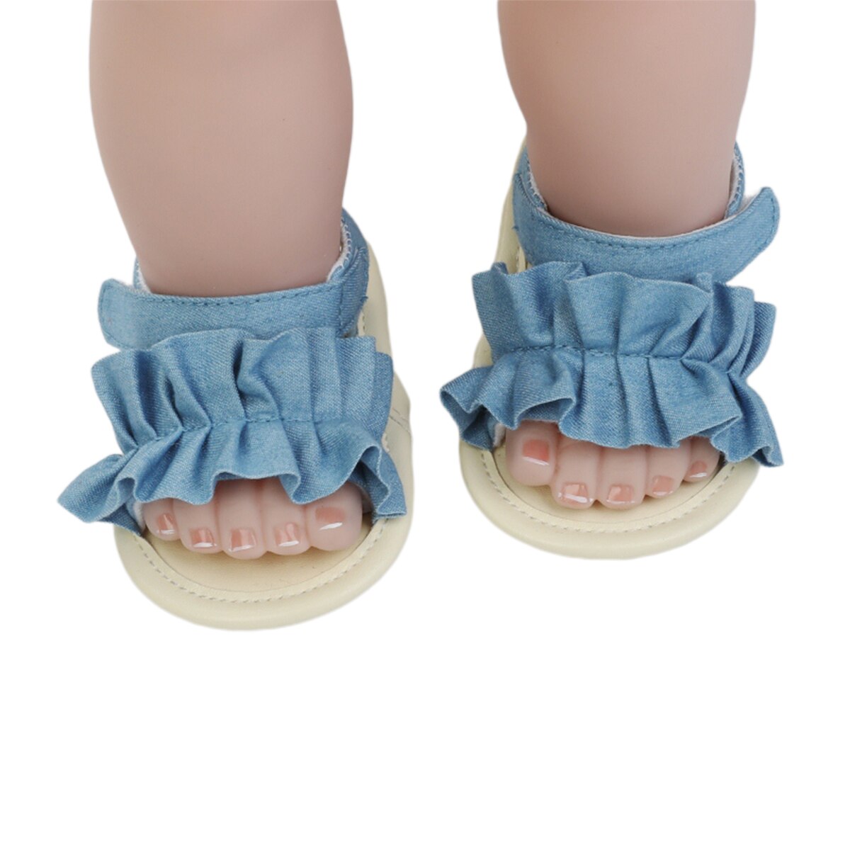 Sandalias de verano para bebé niño niña niño suela blanda de lona zapatos planos antideslizantes con volantes bonitas sandalias con Velcro para 0-18 meses