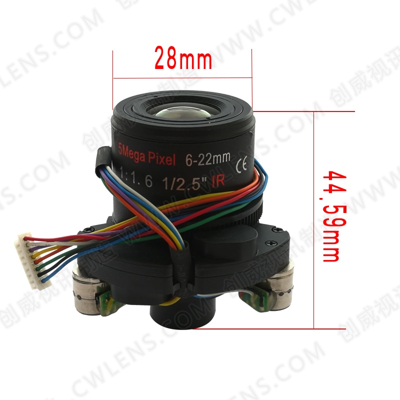 Motorized Zoom Lens 6-22mm Stepper Motor Control Zoom 5 Million HD M14 Mouth Monitoring Equipment Accessories