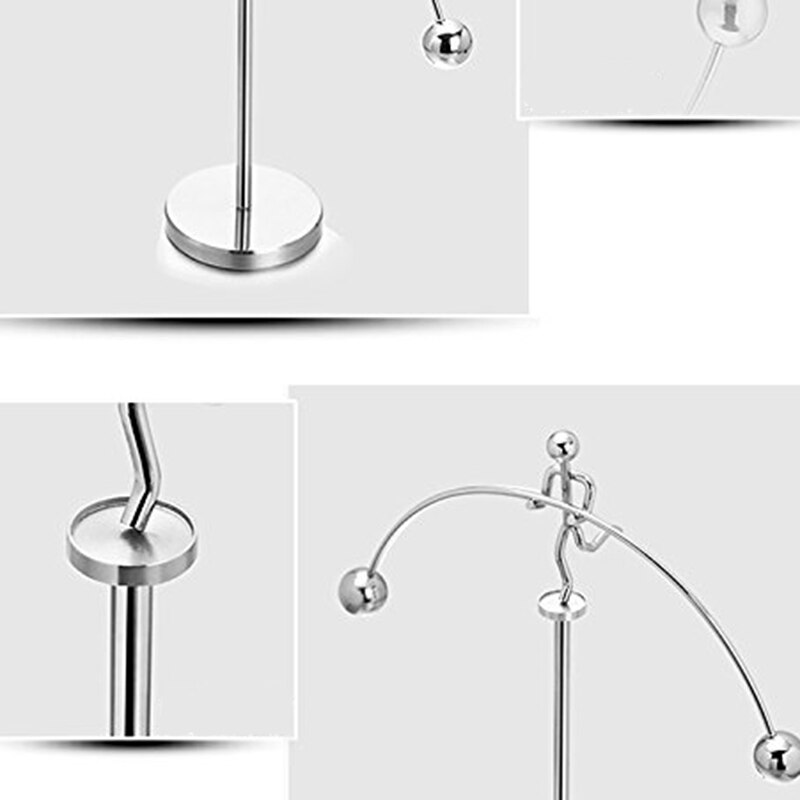 Finger Balancing Toy, Dynamic Balancing Instrument,Newton'S Cradle Weightlifter Mold Metal Craft Perpetual Art Swing Kinetic M
