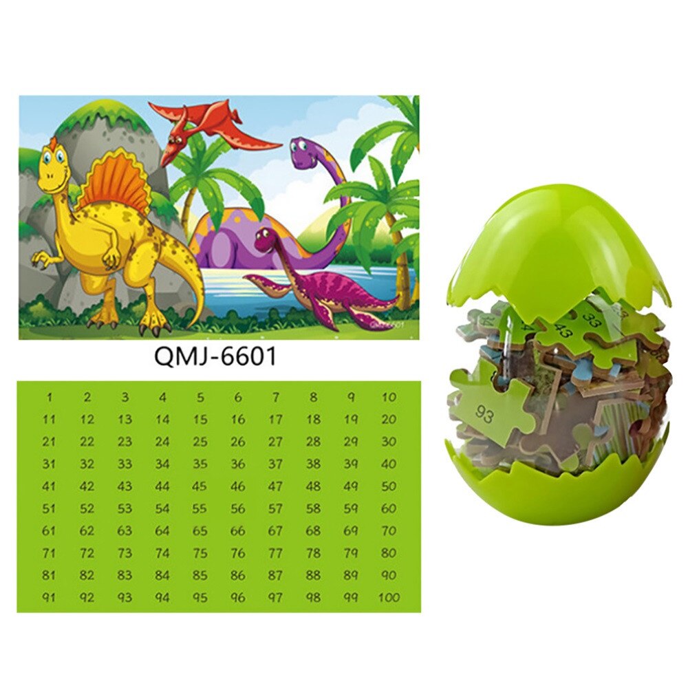 Dinosaur Puzzle Wooden Puzzles 60 Pieces Puzzles Egg Shape Jigsaw Puzzle For Kids 3 Years+dino Toys Boy Rompecabezas