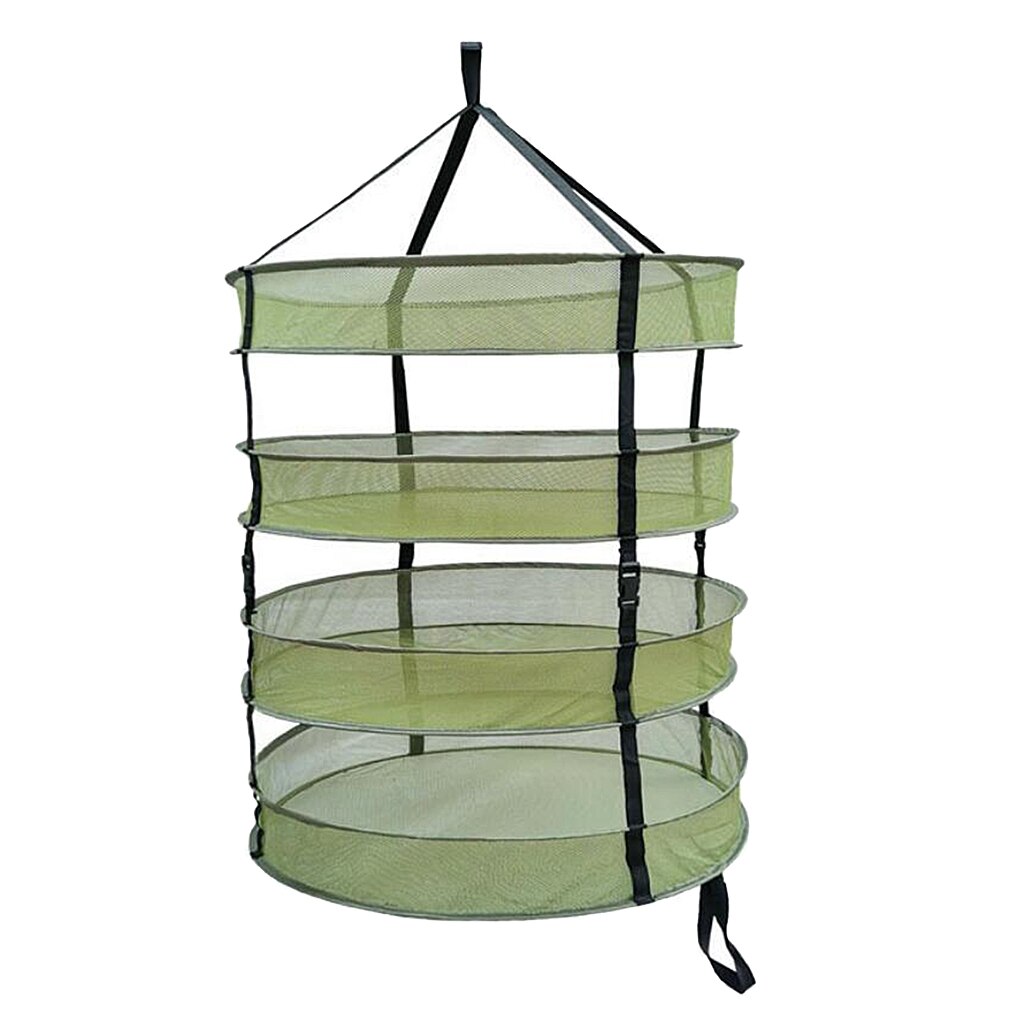 4 Layer 2ft Hanging Mesh Herb Drying Rack Net Dryer Foldable Detachable
