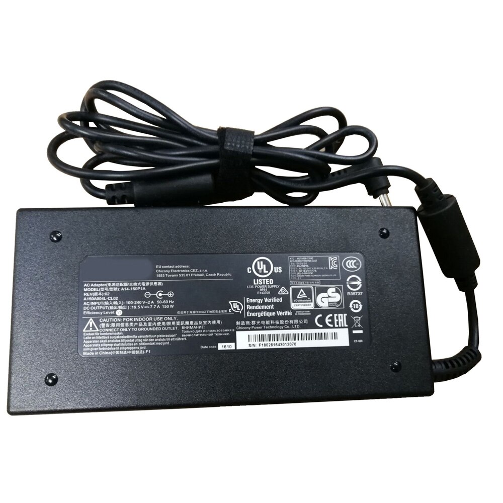 Chicony 150W 19.5V 7.7A Ac Adapter Voor Msi GF62 7RE-2025US Notebook