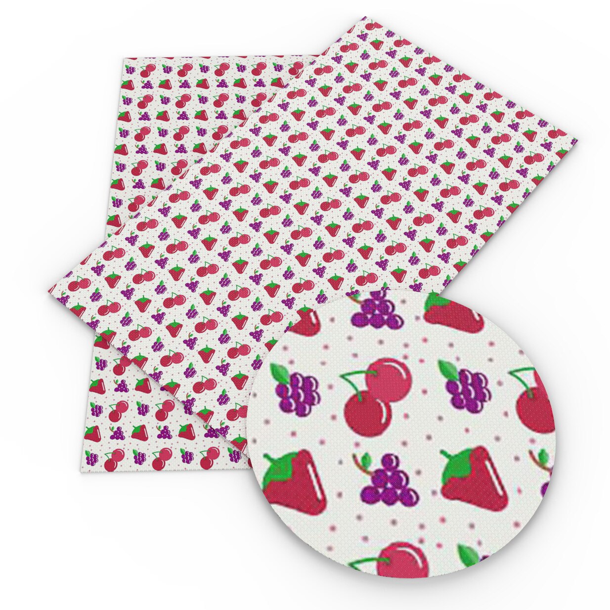 Fruits Theme Faux Leather Sheets Pineapple Strawberry Banana Pattern Printed Synthetic Leather Fabric Sewing Materials Crafts: 1078899001