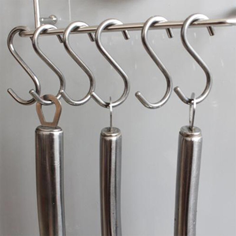 10 stk s-formede kroker hengende henger oppbevaringsholdere rustfritt metall kleshengere kroker kjøkkenartikler rustfritt stål antirust krok
