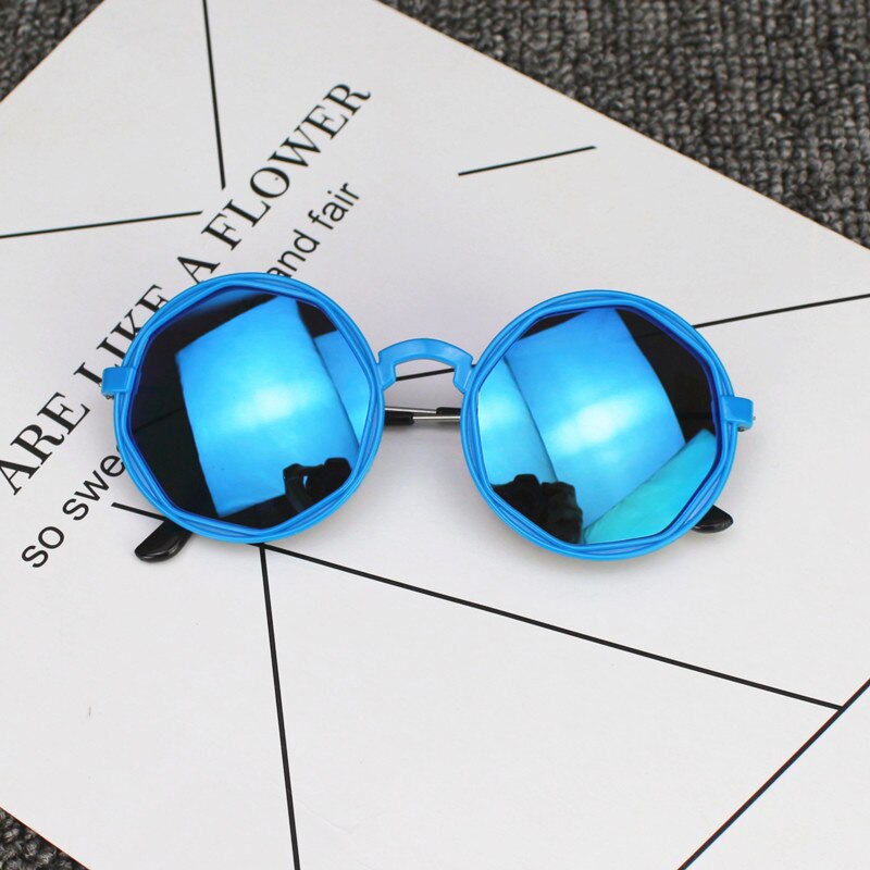 Korean Kids Children Colorful Sunglasses Round Reflective Glasses Baby Children UV400 Sport Sunglasses Toys Accessories