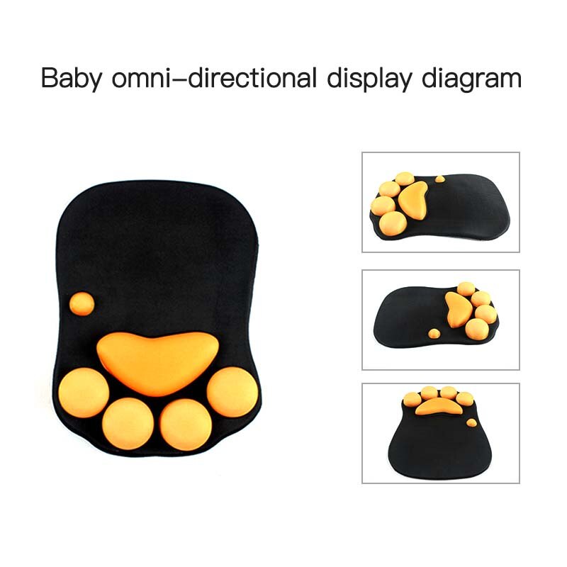 3D gioco topo pad in silicone Zampa di Gatto Zerbino di Resto di Polso di Gomma Piuma di Memoria comfort Mousepad Del Fumetto Zampa di Gatto Del silicone anti-Antiscivolo Ergonomico