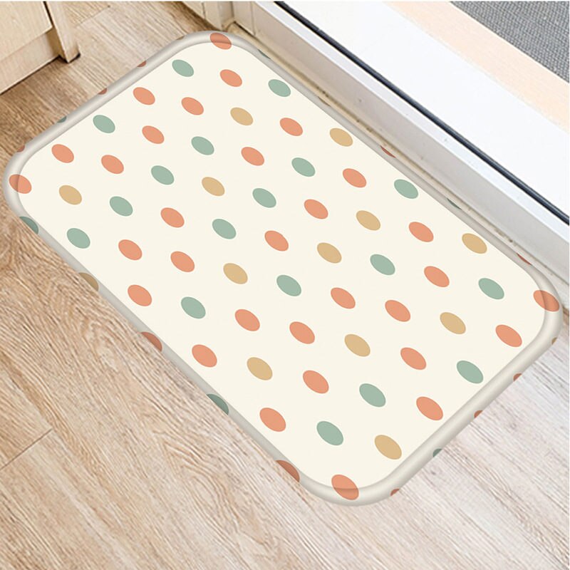 1 st 40*60cm rand blomma prickar mönster halkskyddande mocka matta dörrmatta dörrmatta utekök vardagsrum golvmatta matta 48287: 2dd-48287-016