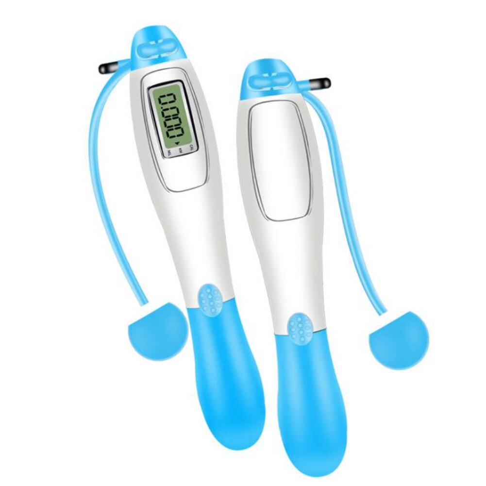 Cordless Jump Ropes Smart Electronic Digital Wireless Skip Rope Fitness Body Building Exercise Jumping Rope: Blue