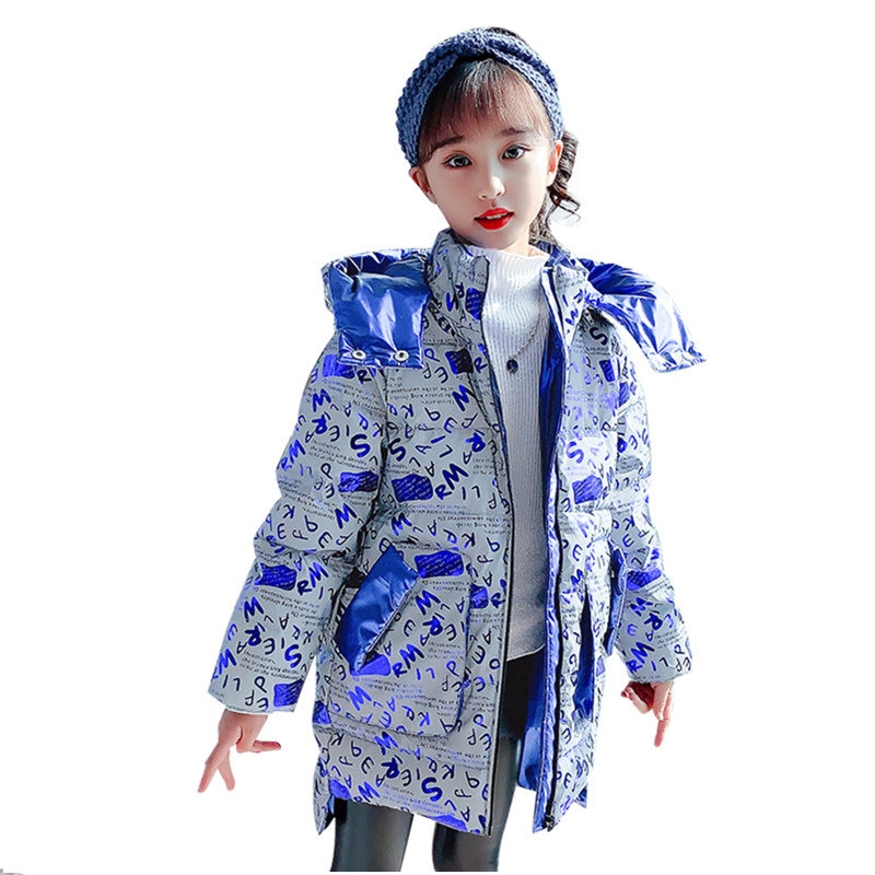 Veste réfléchissante de lumière pour filles, à la , sweat à capuche d'hiver, vêtements pour enfants de , vêtements d'extérieur pour 4-14 ans
