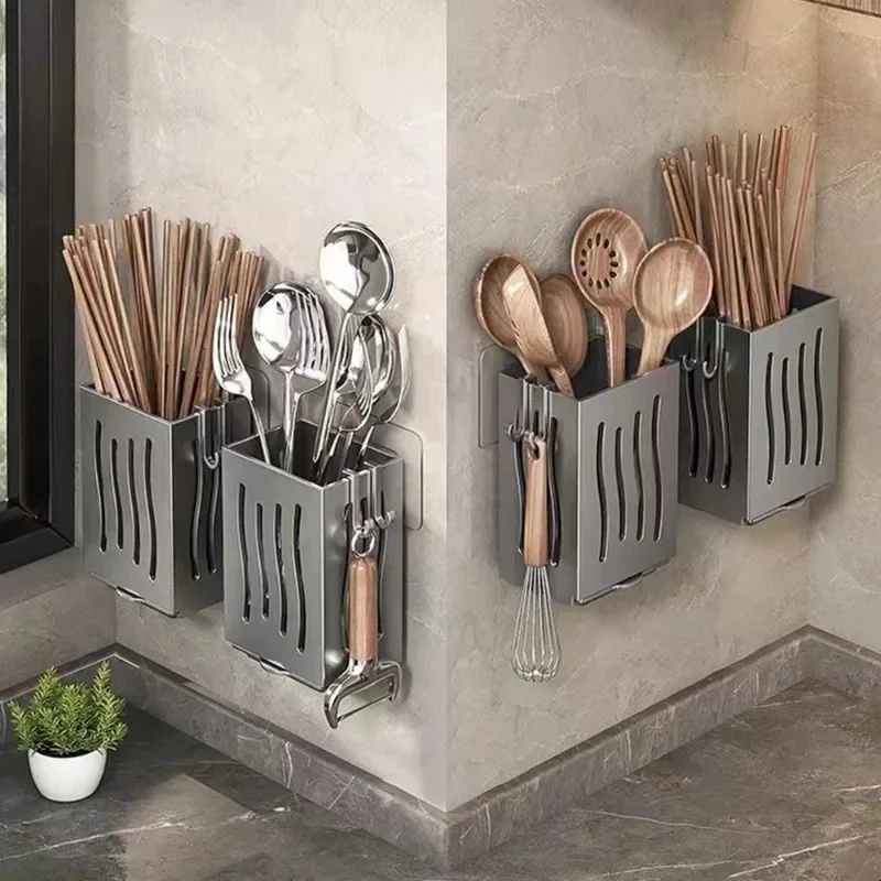 Cutlery Holder Kitchen Tableware Drainer Spoon Fork Chopsticks Storage Basket Rack Multifunctional Kitchen Tableware Organiz