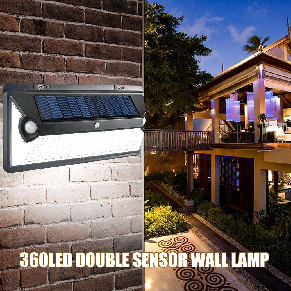 Outdoor 360/720 Led Solar Licht Zonlicht Waterdicht Straat Buitenmuur Lamp Pir Motion Sensor Nacht Beveiliging Tuin Verlichting