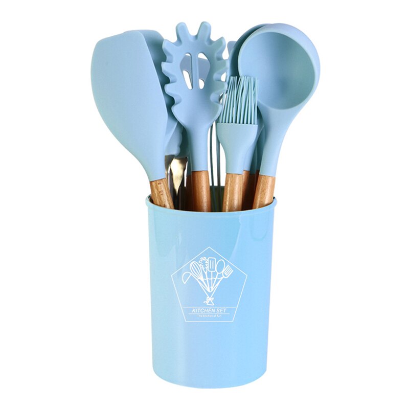 9/10/11/12Pcs Blue Silicone Kitchen Utensils Set Heat Resistant Nonstick Baking Cooking Tools Kitchenware Accessories