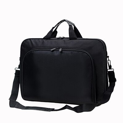 Business Portable Unisex Nylon Computer Handbags Zipper Shoulder Laptop Simple Bags Briefcase Black bolso hombre: Default Title