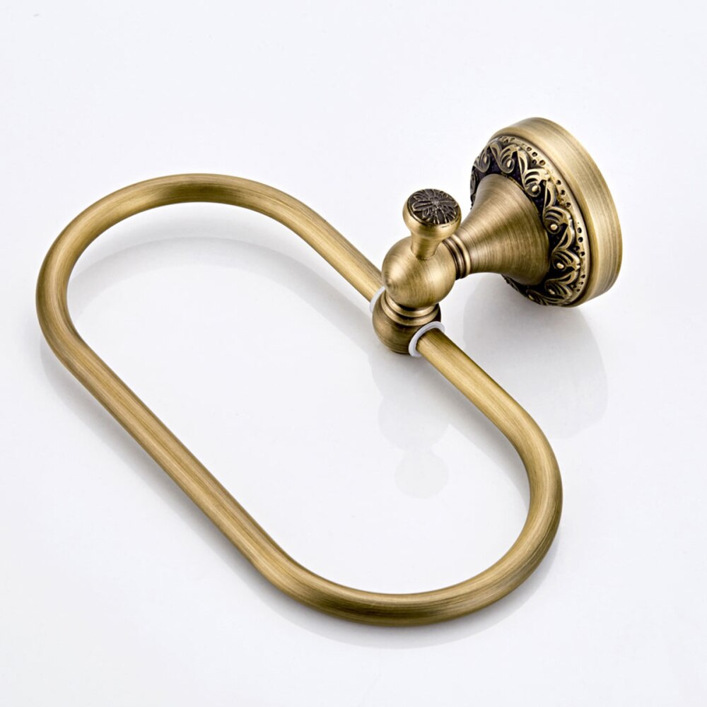 Koperen Handdoek Ring Ovale Handdoekenrek Haak Moderne Muur Gemonteerde Handdoek Plank Houder Handdoek Opknoping Rack Retro Craft Voor thuis Badkamer: As Shown