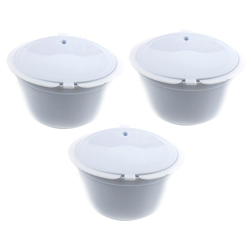 3pcs/pack use 150times Dolce Gusto Coffee Capsule Plastic Capsule Refillable Reusable Compatible with Nescafe Dolce Gusto refill: White