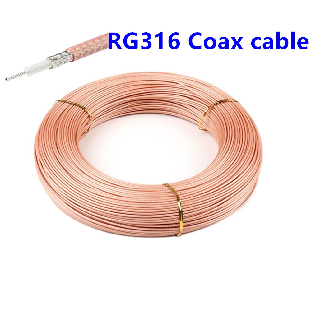 10meter RG316 Coaxial cable 2.5mm 50 Ohm Low Loss 30ft for crimp connector fast