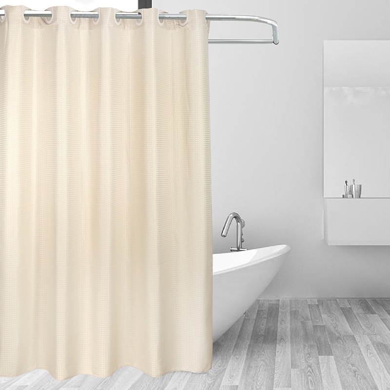 Modern Waterproof Polyester Bathroom Curtain With Hooks Solid Thick Mildew Resistant Bath Curtain Shower Curtains