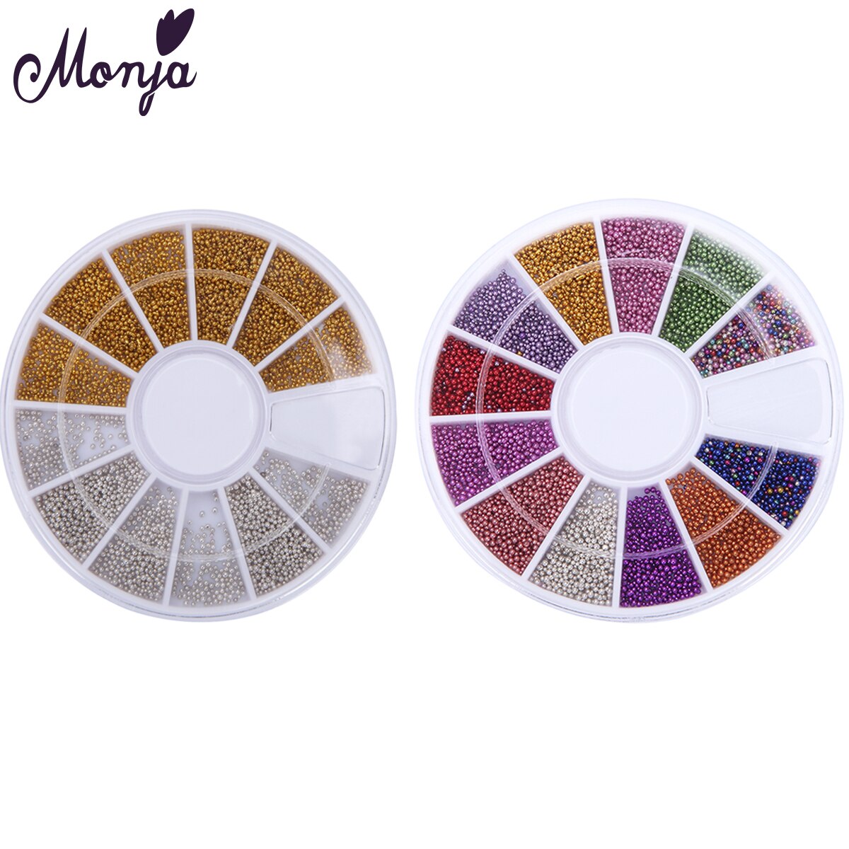 Monja-cuentas de cristal de Caviar para manicura, accesorios de decoración de uñas en 3D, 12 colores caramelo, 0,8mm