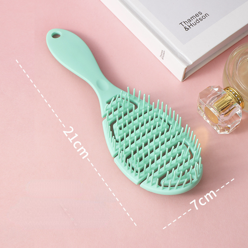 Cepillo para el cabello ahuecado, peines para masaje del cuero cabelludo, desenredante de peinado, herramienta para desenredar de secado rápido, cabello rizado seco y húmedo: Rojo