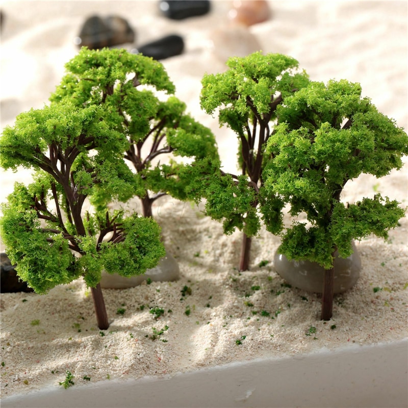 10pcs 9cm HO OO Scale Model Trees Train Railroad Layout Diorama Wargame Scenery