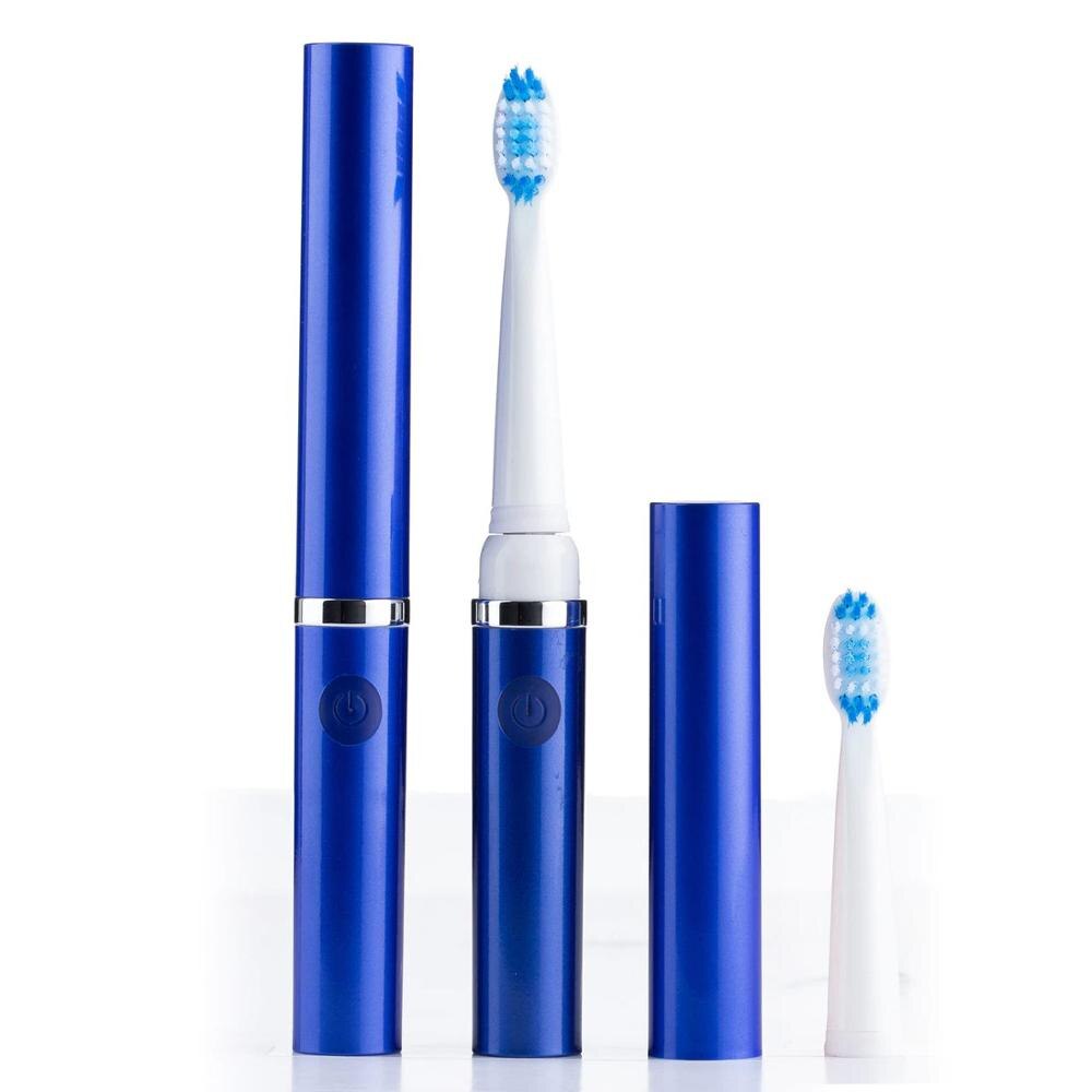 Pop batteri elektrisk tandbørste slank bærbar rejse sonisk pop sonic go overalt sonisk tandbørste go sonisk tandbørste: Blå