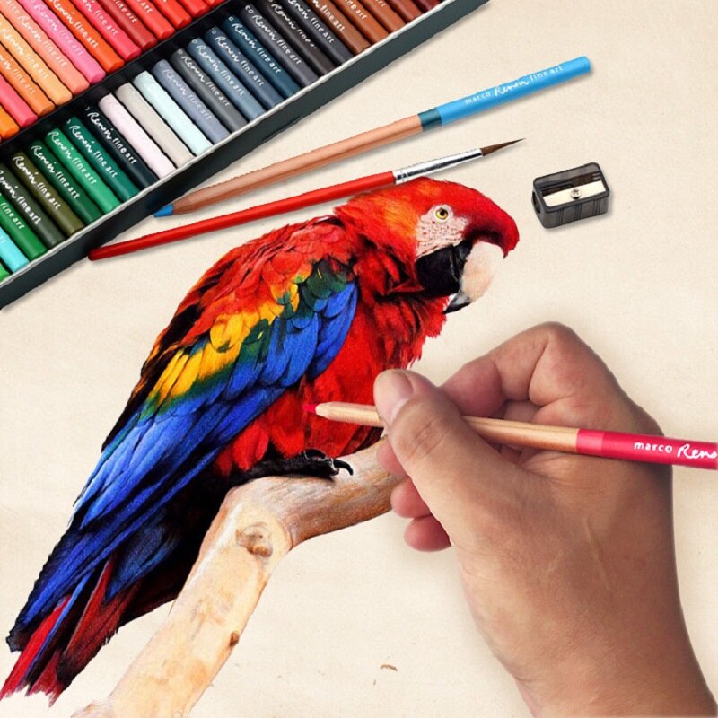 MARCO Renoir 3100 Oil Colored Pencils 120 Colors Set Tin Box Drawing Pens Botanic Landscape Portrait Painting