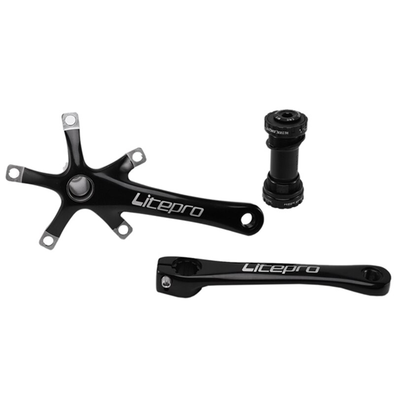 Litepro Bicycle Crankset - 170mm Crank Arm - 130BCD Chainring - Lightweight Aluminum Alloy for Brompton Folding Bike