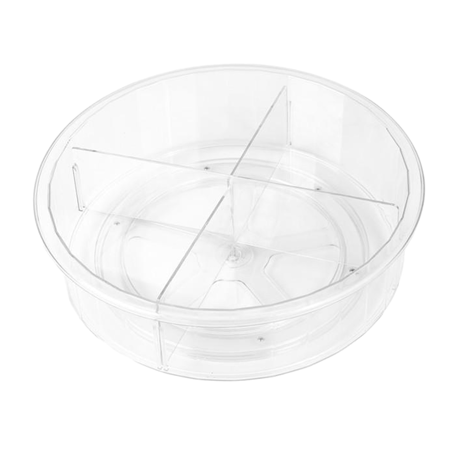 11" Lazy Susan Turntable Organizer with Divider Kitchen Cabinet Food Storage Box