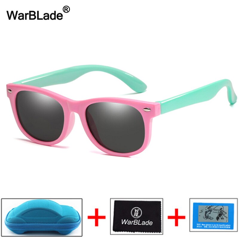 Gafas de sol polarizadas WarBlade para niños, gafas de sol para niños, gafas irrompibles de seguridad de silicona para bebés, gafas UV400 con caja