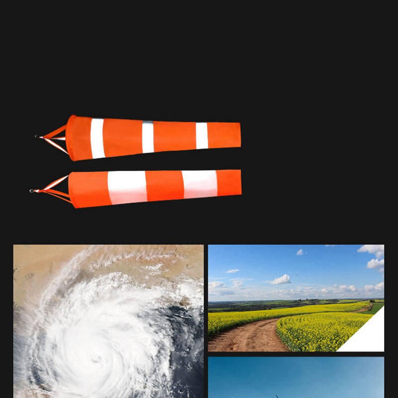 Outdoor Aviation Windsock Bag Rip-Stop Wind Measurement Weather Vane Reflective Belt Wind Monitoring Toy Kite 80CM