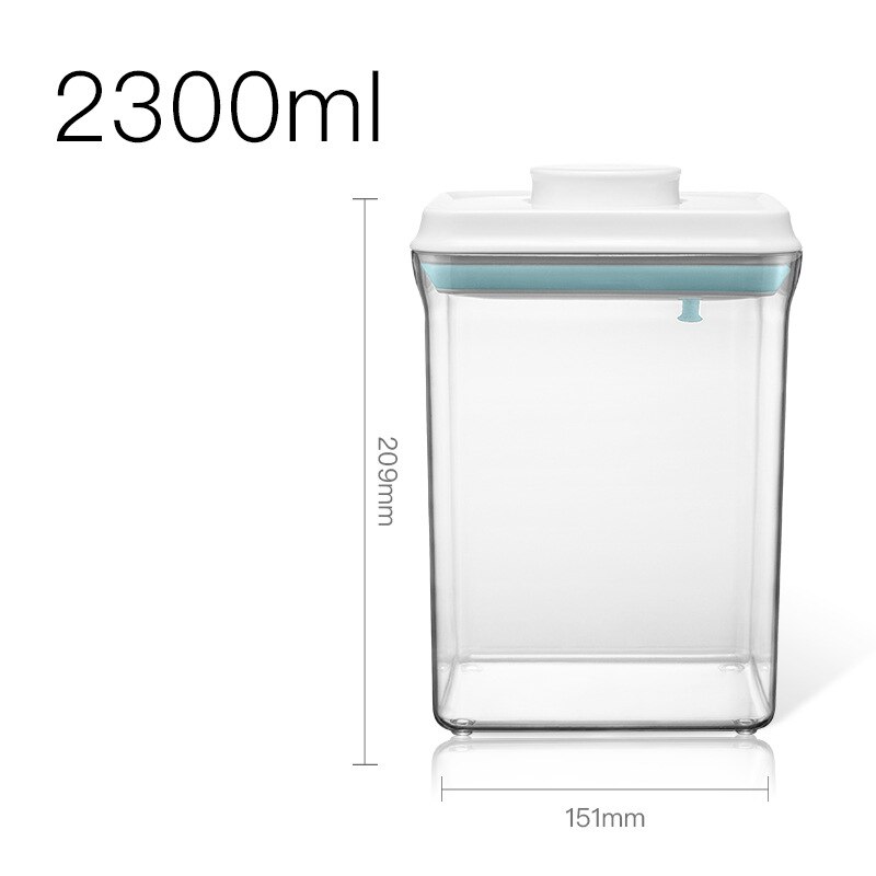 Airtight Food Storage Containers with One Key Press to Seal Lids Contains 3 Styles and 14 Sizes for Kitchen Pantry Organization: 2300MLRectangle
