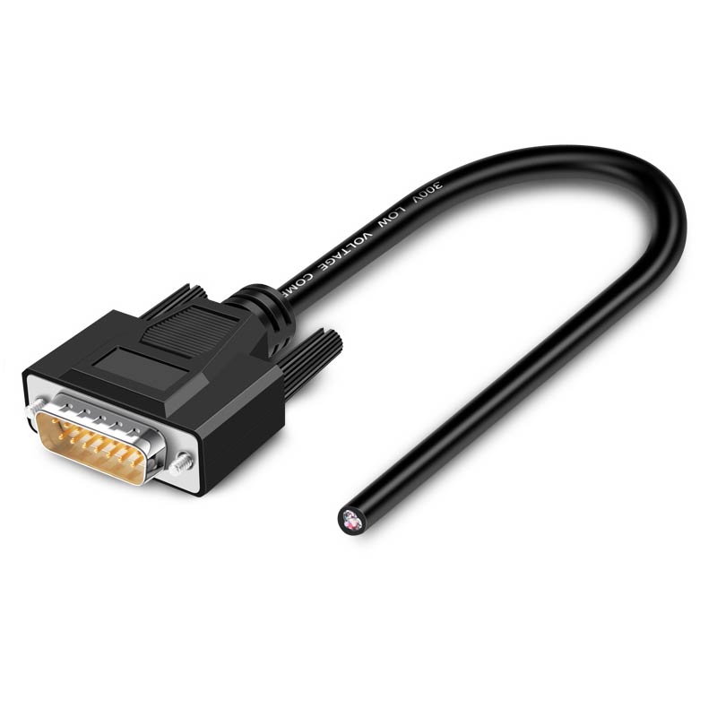 DB9 DB15 DB25 Connector Cable 24AWG 9/15/25 Pin Soldering-free Signal Line Male Female RS232 Serial Port Plug Shielded Data Wire: Blue / 50-79Pcs