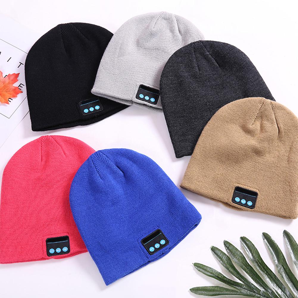 Bluetooth Beanie Hat - Unisex Winter Music Cap with LED - Rechargeable Stereo Speakers - Windproof Knit