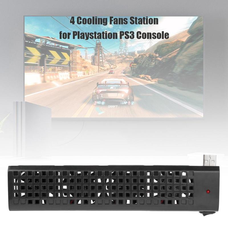 Dual Usb Hub 4 Fans Koeling Station Voor Sony Playstation 3 PS3 (40G/80G) game Console Host Koellichaam Usb Cooling Fans