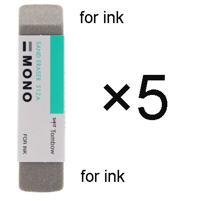 5pcs Tombow MONO Sand Eraser Micro Sand & Rubber Particles for erasing ink & Pencils graphite Fountain Pen: 512A