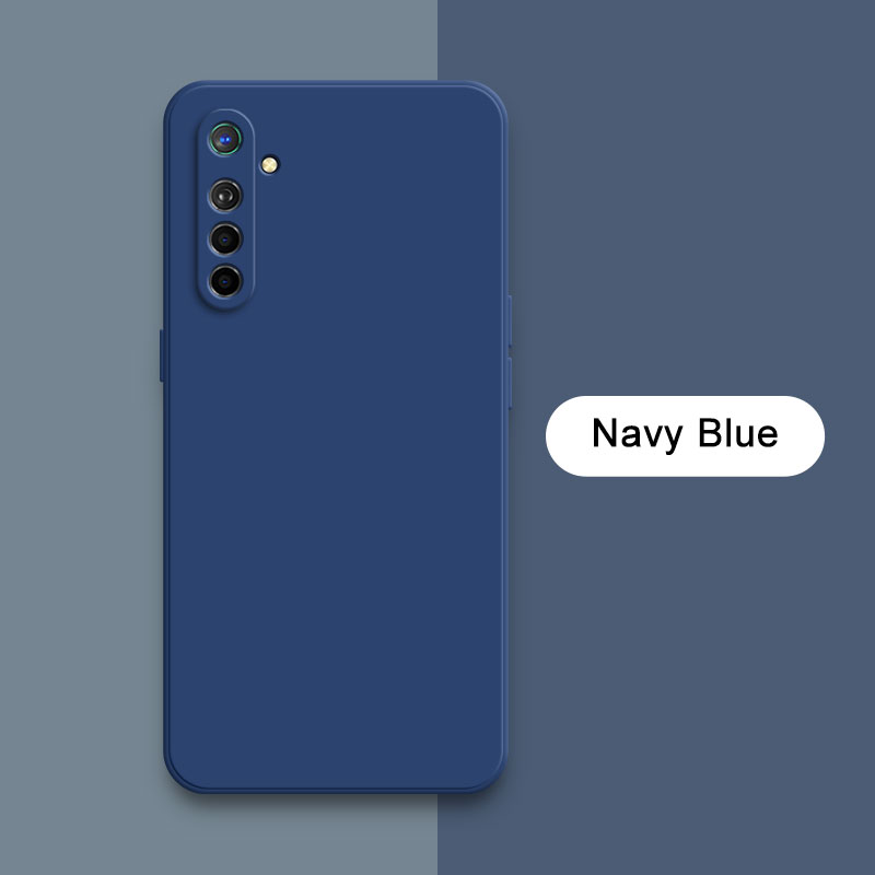 Coque en silicone liquide carrée officielle pour OPPO K5 Realme X2 XT, protection d'appareil photo 360, antichoc, souple, OPPOK5 RealmeXT: Microfibre / Gris foncé