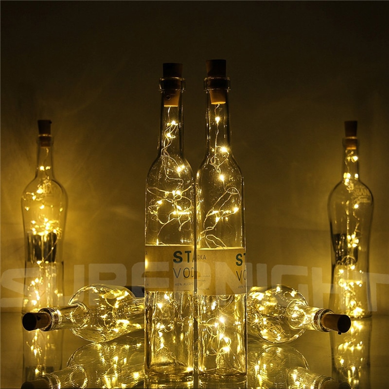 String Light met Flessenstop 2m 20leds Kurk Vormige Wijn Fles Lichten Decoratie voor Alloween Kerst Party