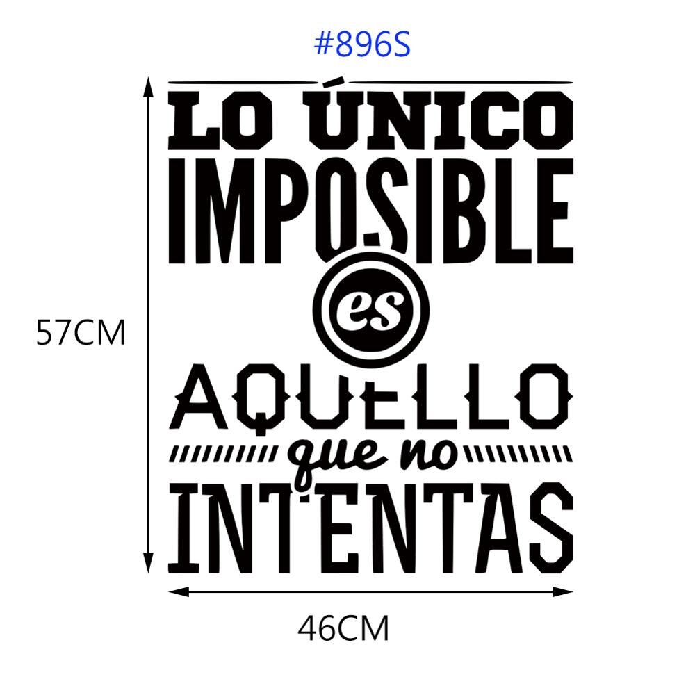 Spanish Motivational Quote Phrase Wall Saying Sticker Art Wall Decor Words Decals Living Room Removable Home Decor Poster: 896S