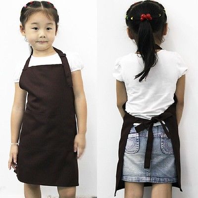 Newest Arrivals faroot Children Kids Plain Apron Kitchen Cooking Baking Painting Cooking Art Bib Apron