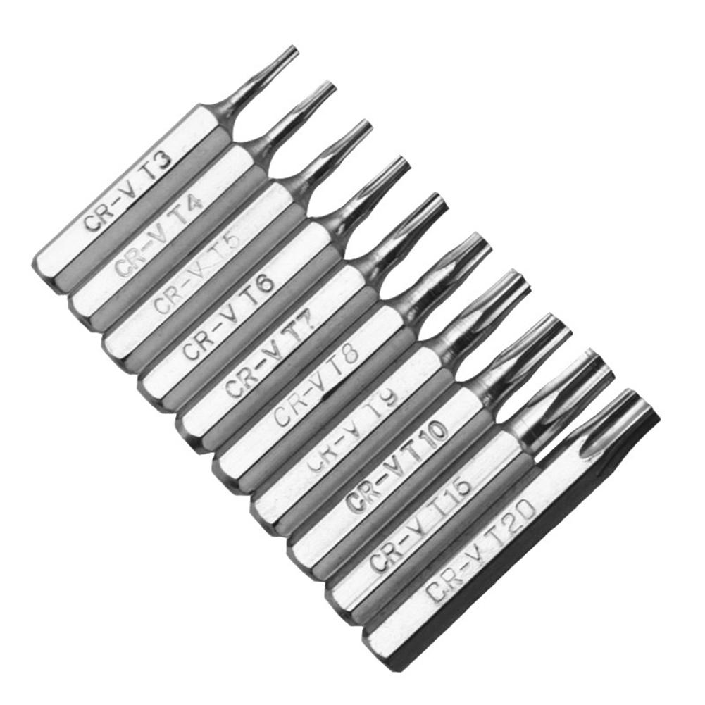 10Pcs CR-V Torx Bits Set Schroevendraaier Boor Schroevendraaier Bits Hex Torx Reparatie Telefoon Bit T3 T4 T5 t6 T7 T8 T9 T10 T15 T20: Default Title