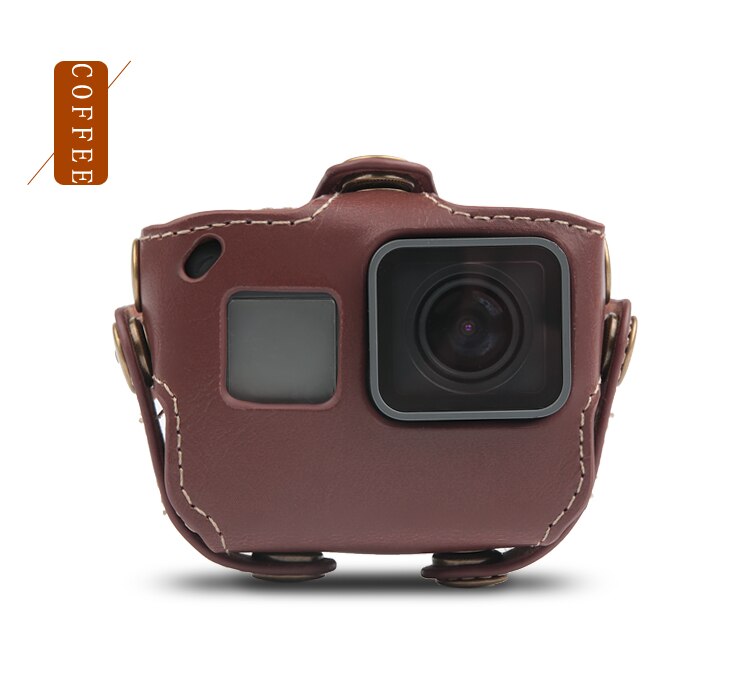 Funda protectora para Gopro Hero 7 6 Black Edition, funda de piel sintética, funda protectora para Go Pro Hero 7 6 5, accesorios para Cámara de Acción: coffee