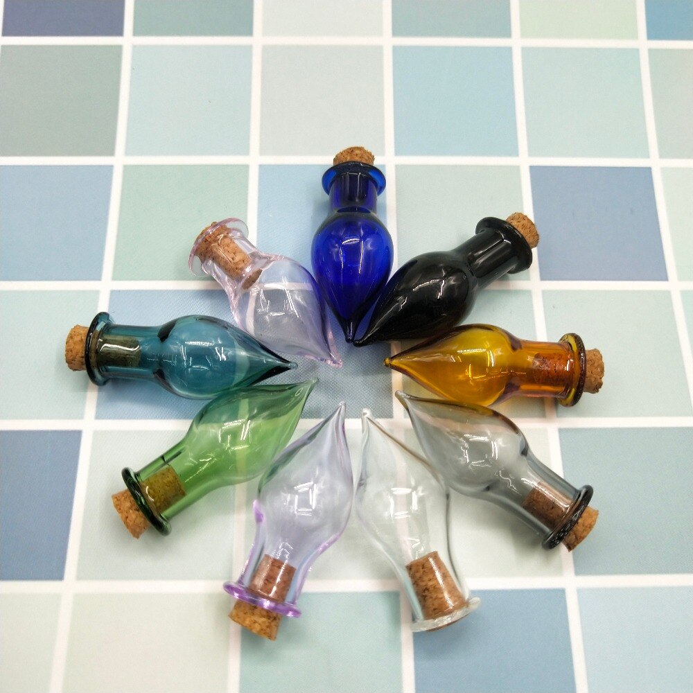 80Pcs Waterdrop Glas Wens Fles Kurk Lege Sample Potjes Diy Hangers Opslag Flacon Bruiloft Home Decoratie Benodigdheden