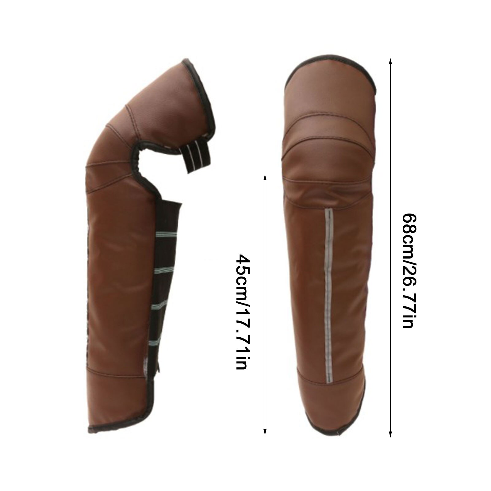 PU Leather Half Chaps Motorcycle Protective Knee Pad With Reflective Strip Thick Ski Knee Protector Waterproof Leg Warmer Moto