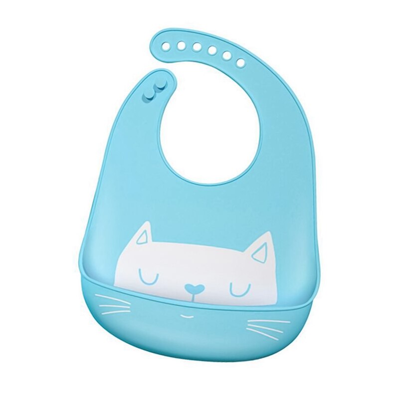 Baby Lätzchen Silikon Einstellbare Ebene Bild Wasserdicht Speichel Tropft Lätzchen Weiche Essbare Speichel Handtuch sabbern Baby Schal: Silber
