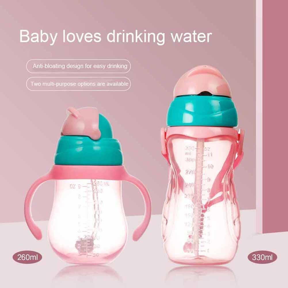 260/330ml Draagbare Pasgeboren Baby Waterfles Lekvrije PP Drinkwater Fles Stro Cup met Handvatten