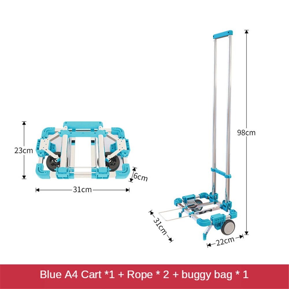 B-LIFE Mini Folding Hand Truck Duty Luggage Cart Portable Foldable Up Dolly Compact and Lightweight: Brown